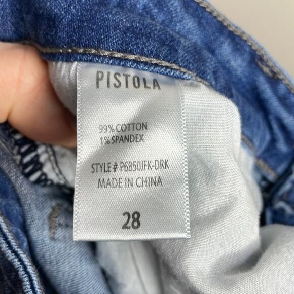 Revolve Pistola Size 28 Audrey Mid Rise Cropped Whiskered Frayed Skinny Jeans - Picture 11 of 12